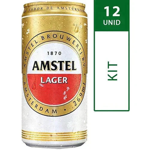 Kit 12 Cerveja Lager Puro Malte Amstel Lata 269ml