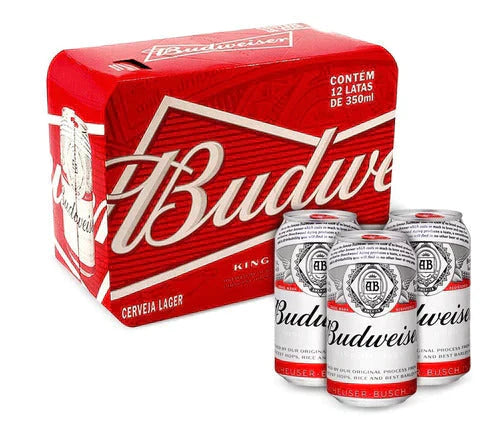 Kit 12 Cerveja Budweiser American Lager 350ml Lata