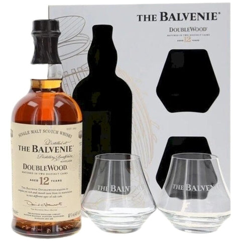 Kit Whisky Balvenie 12 DoubleWood 700ml + 2 Copos Personalizados